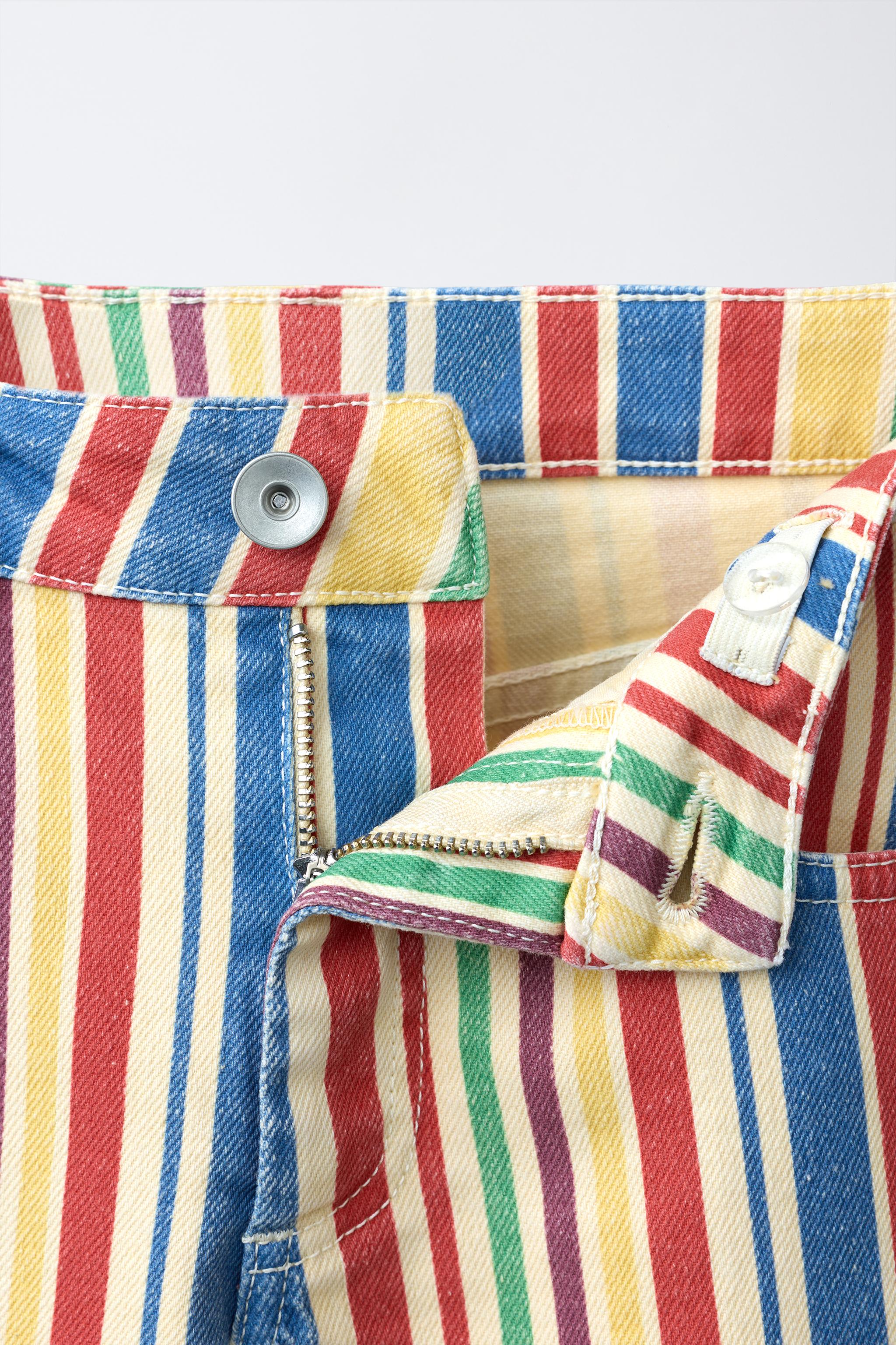 STRIPED STRAIGHT LEG JEANS